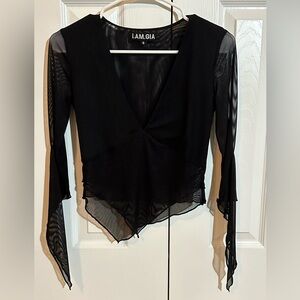 I.AM.GIA Black Mesh Top